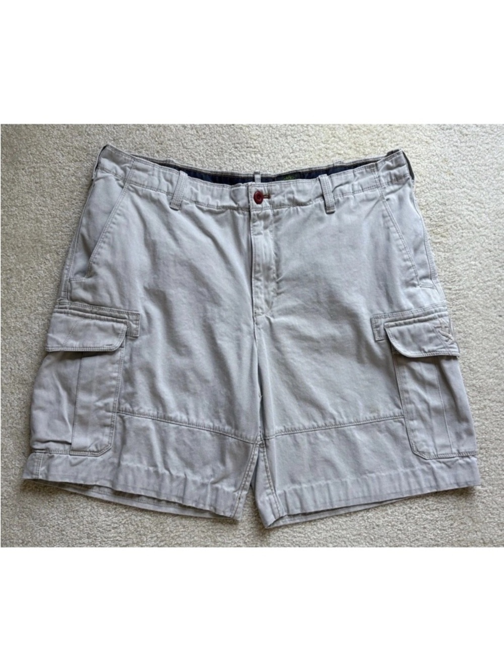 Timberland Khaki Cargo Shorts Mens 38 Logo Organic Y2K Streetwear Preppy *read